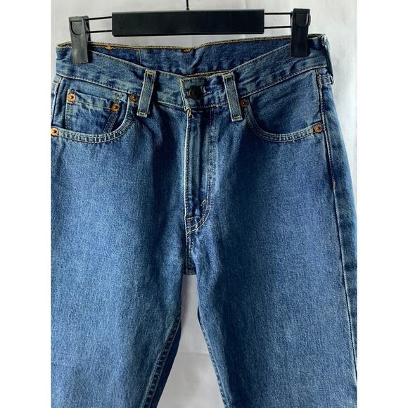 LEVI'S Women's Dark Blue Denim 534 04 Vintage Distressed Slim-Leg Jeans SZ 27X34 - Picture 3 of 10